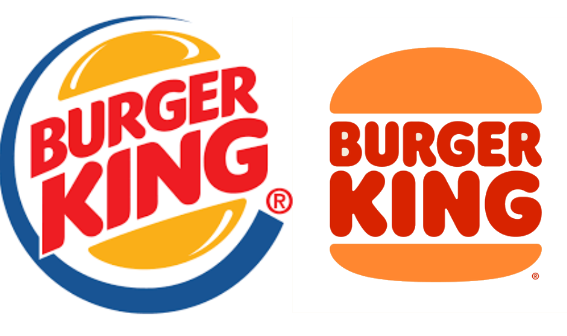 Old and new burger king logo